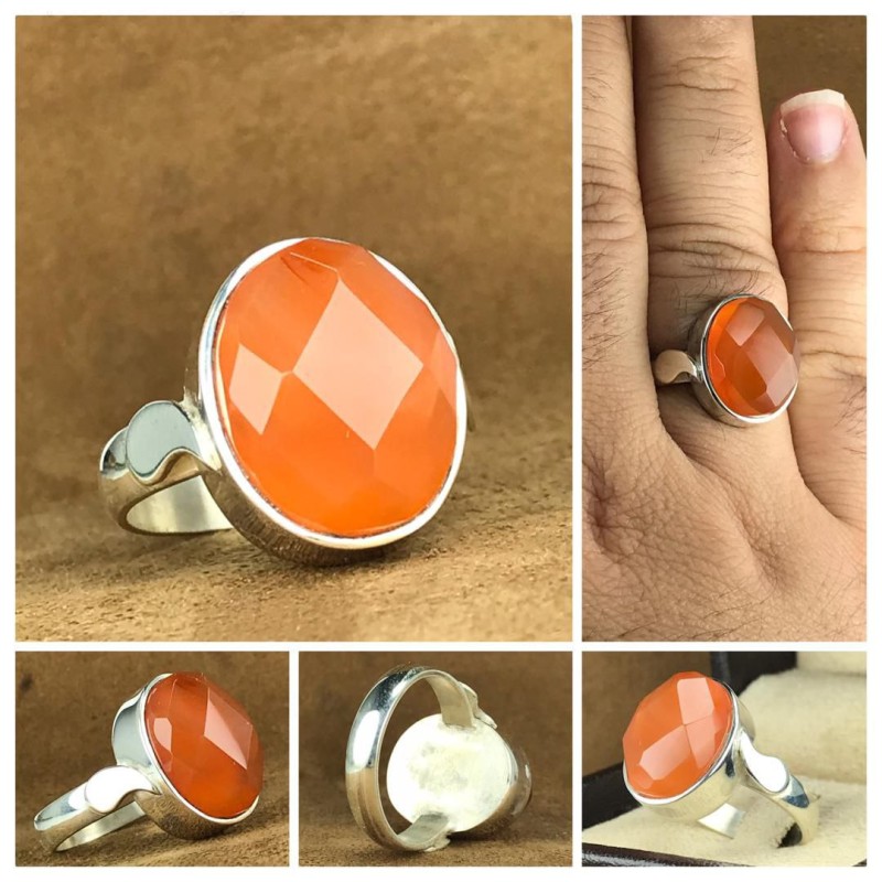 انگشتر عقیق یمنی رکاب نقره همراه گنجینه پنج حرز شریف