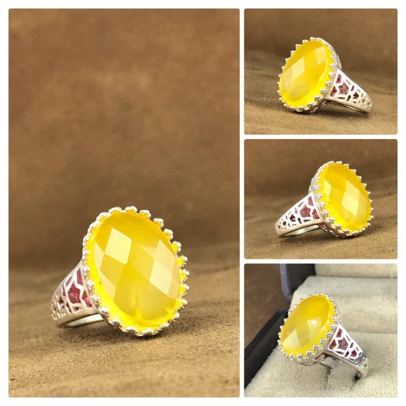 انگشتر عقیق خراسانی رکاب نقره +گنجینه پنج حرز شریف