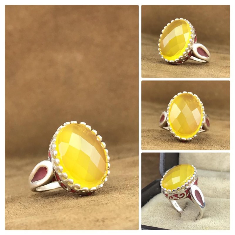 انگشتر عقیق خراسانی رکاب نقره همراه گنجینه پنج حرز شریف