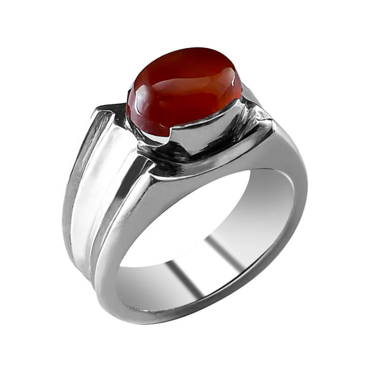 انگشتر مردانه عقیق یمنی رکاب نقره