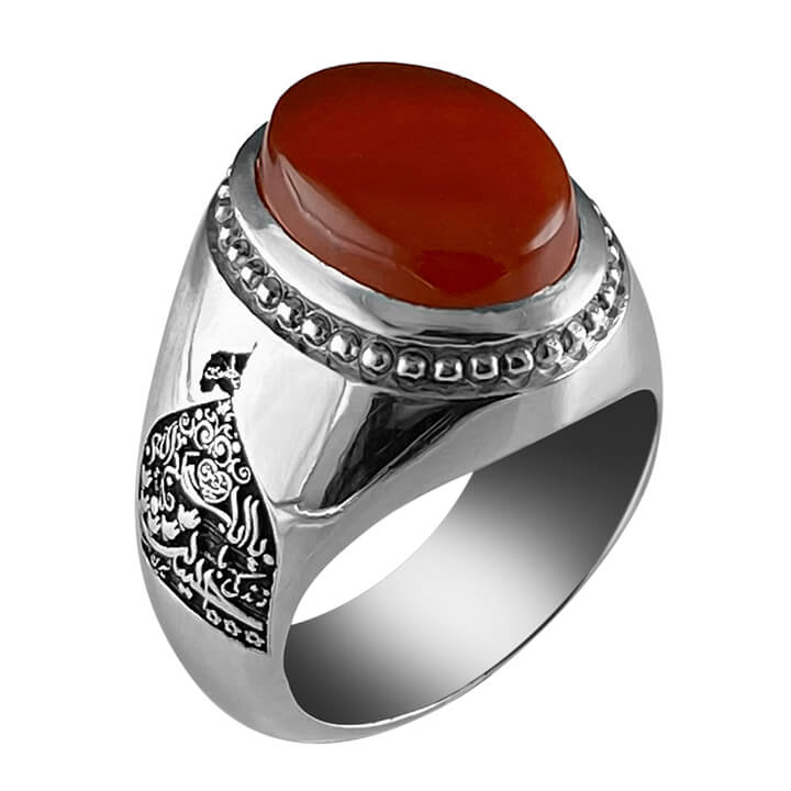 انگشتر مردانه عقیق یمنی رکاب نقره