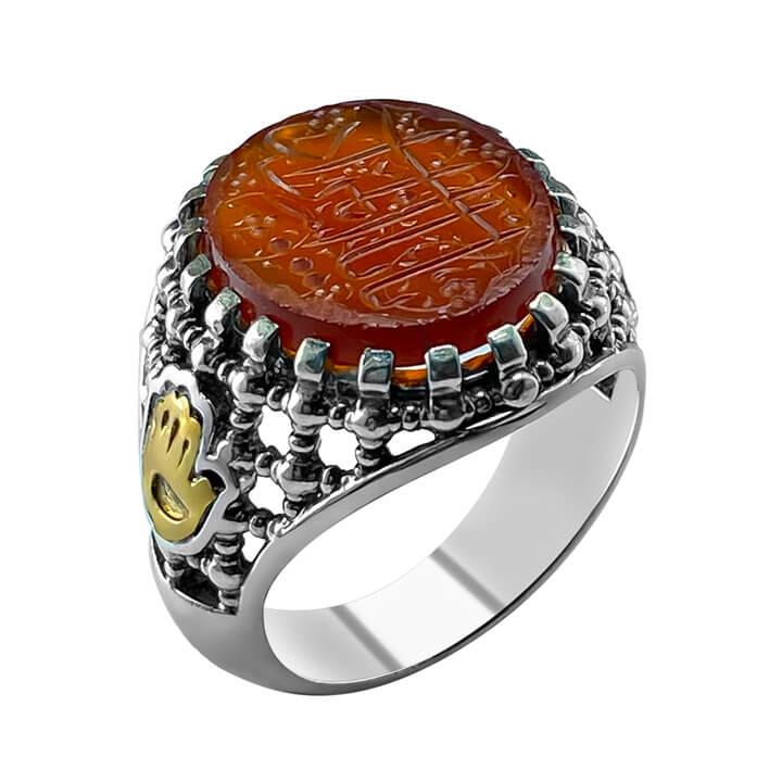 انگشتر مردانه عقیق یمنی رکاب نقره