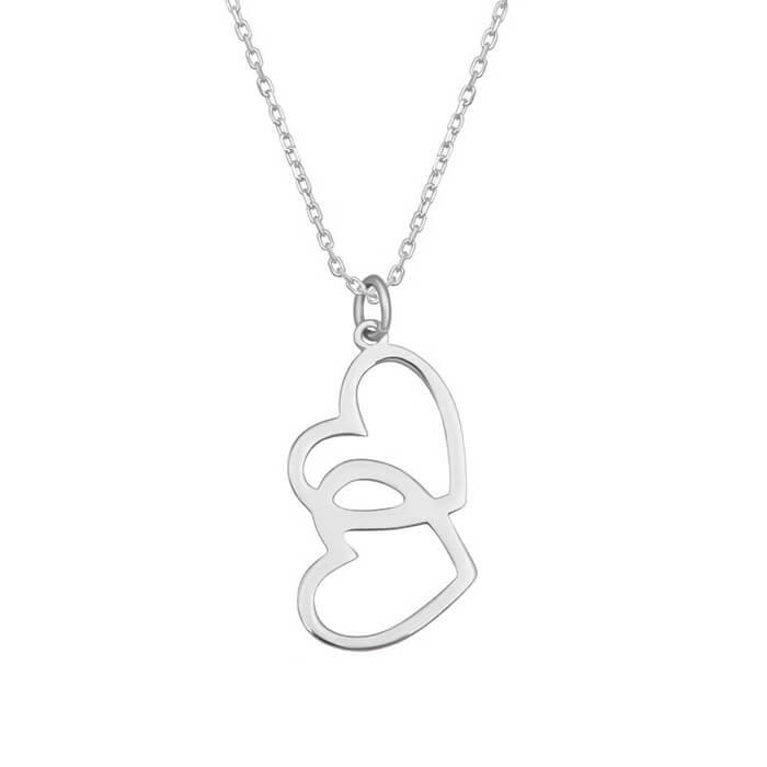 گردنبند طرح دو قلب