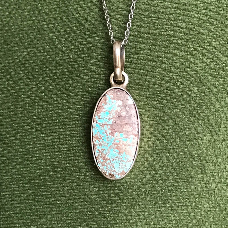 گردنبند نقره با سنگ فیروزه نیشابور