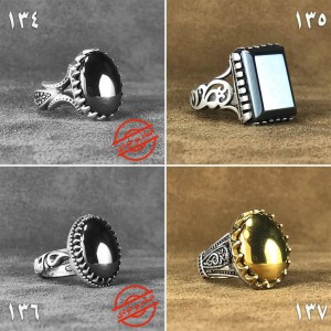 انگشتر مردانه حدید صینی رکاب نقره کد های 134 تا 137