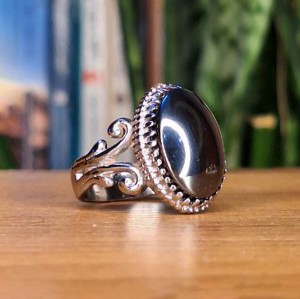 انگشتر مردانه حدید صینی با رکاب نقره روس