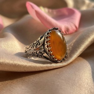 انگشتر مردانه عقیق یمنی نقره روس کد 38
