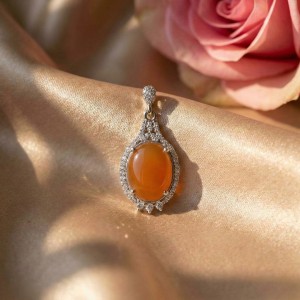 گردنبند زنانه عقیق یمنی نقره کد 58