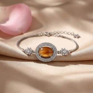 دستبند زنانه عقیق یمنی نقره کد 69