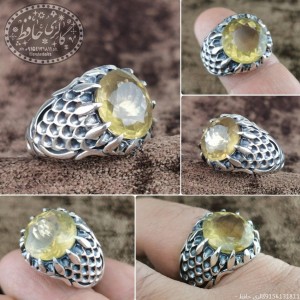 انگشتر مردانه سیترین معدنی