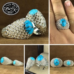 ست انگشتر فیروزه خوش طبع اصل نیشابور