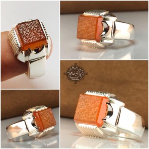 انگشتر عقیق یمن با حکاکی هفت شرف رکاب  دست ساز