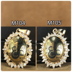 مدال حدید با ذکر اولین جمعه ماه رمضان بهمراه حرز امام جواد(ع) با رکاب رزگلد کد 200 و 201