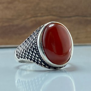 انگشتر عقیق خراسانی رکاب نقره