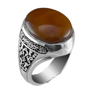 انگشتر مردانه عقیق یمنی رکاب نقره