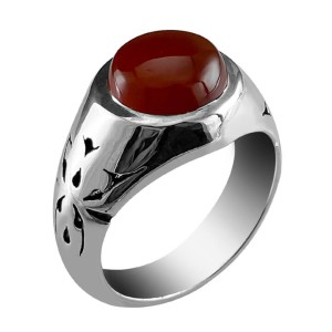 انگشتر مردانه عقیق یمنی رکاب نقره