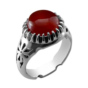 انگشتر مردانه عقیق یمنی رکاب نقره