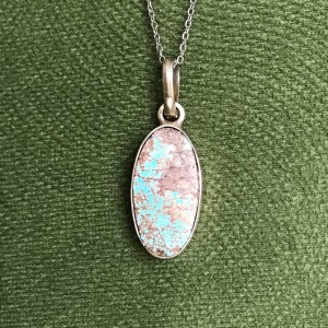 گردنبند نقره با سنگ فیروزه نیشابور