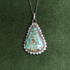 گردنبند نقره با سنگ فیروزه نیشابور