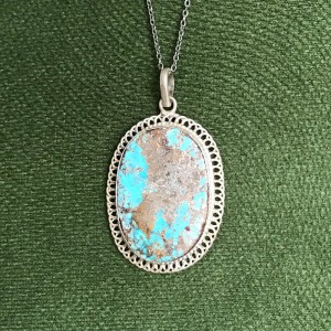 گردنبند نقره با سنگ فیروزه نیشابور