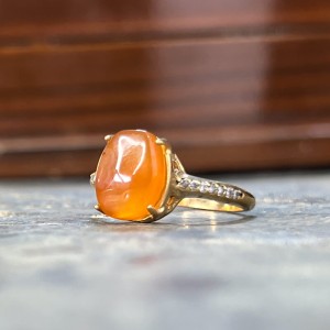 انگشتر رزگلد عقیق یمنی