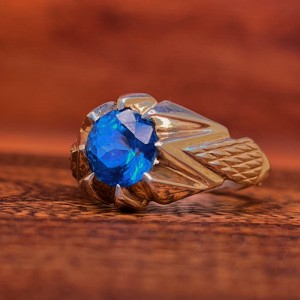 انگشتر مردانه توپاز اصل رکاب نقره