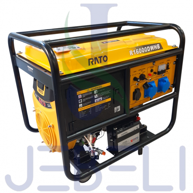 موتور برق 10 کیلو وات تکفاز دوسیلندر بنزینی راتو مدل RATO R16000DWHB