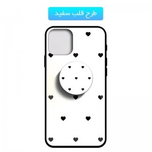 قاب IPHONE 6 / 6S پشت گلس طرح دار به همراه پاپ سوکت مدل لاولی