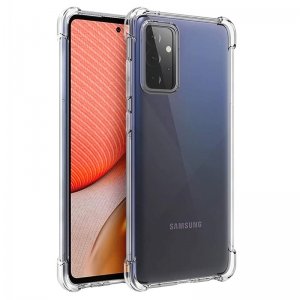 گارد محافظ ایربگ دار برای گوشی Samsung Galaxy A72 4G / A72 5G مدل دور ژله ای شفاف پشت طلق کریستالی