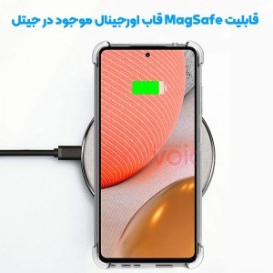 گارد محافظ ایربگ دار برای گوشی Samsung Galaxy A72 مدل دور ژله ای شفاف پشت کریستال.jpg