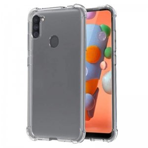 گارد محافظ ایربگ دار برای گوشی Samsung Galaxy A11 مدل دور ژله ای شفاف پشت طلق کریستالی