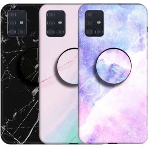 قاب ماربل مناسب برای گوشی Samsung Galaxy A71 مدل سنگی مات همراه با پاپ سوکت.jpg