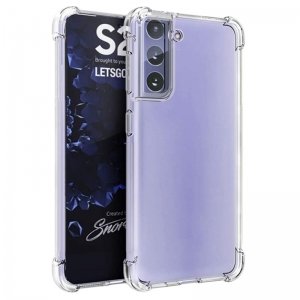 گارد محافظ ایربگ دار برای گوشی Samsung Galaxy S21 Plus مدل دور ژله ای شفاف پشت طلق کریستالی