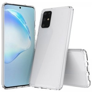 گارد محافظ ایربگ دار برای گوشی Samsung Galaxy S20 Plus مدل دور ژله ای شفاف پشت طلق کریستالی