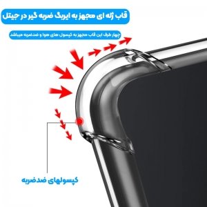 گارد محافظ ایربگ دار برای گوشی Xiaomi POCO X3 PRO مدل دور ژله ای شفاف پشت طلق کریستالی