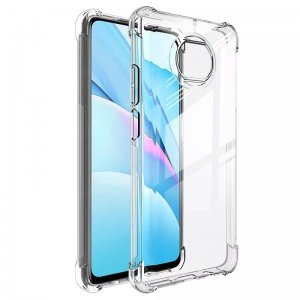 گارد محافظ ایربگ دار برای گوشی Xiaomi Redmi Note 9T 5G مدل دور ژله ای شفاف پشت طلق کریستالی
