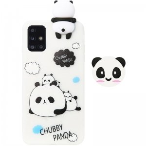 قاب فانتزی عروسکی پاندا کیس Panda Case مناسب برای گوشی Samsung Galaxy A71 مدل نیمه شفاف سه بعدی