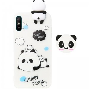 قاب فانتزی عروسکی پاندا کیس Panda Case مناسب برای گوشی Xiaomi Redmi 9A / 9AT مدل نیمه شفاف سه بعدی