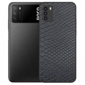 قاب چرم VIP دیزاین مناسب برای گوشی Xiaomi POCO M3 مدل محافظ لنزدار طرح چرم کروکودیل (صنعتی)
