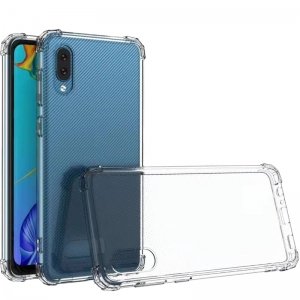 گارد محافظ ایربگ دار برای گوشی Samsung Galaxy A02 / A022 مدل دور ژله ای شفاف پشت طلق کریستالی