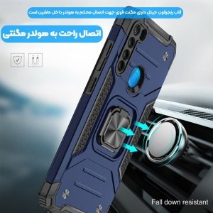 قاب اورجینال گوشی مناسب برای Xiaomi Redmi Note 8 طرح آرمور به همراه رینگ استند مدل رنجر فون.jpg