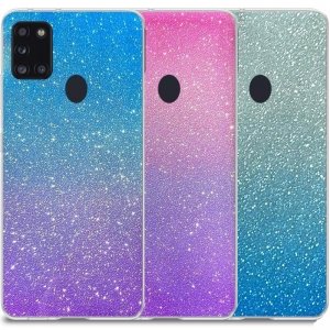 قاب اکلیلی ستاره ای مناسب برای گوشی Samsung Galaxy A21S مدل براق ژله ای دخترانه و زنانه شاین (رنگ ثابت)