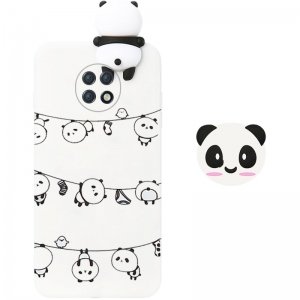 قاب فانتزی عروسکی پاندا رختی Panda Case مناسب برای گوشی Xiaomi Redmi Note 9T 5G مدل نیمه شفاف سه بعدی همراه با پاپ سوکت سیلیکونی ست (محافظ لنزدار)