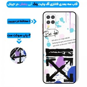 کاور فانتزی طرحدار دخترانه و پسرانه مناسب برای گوشی Samsung Galaxy A12 مدل محافظ لنزدار به همراه پاپ سوکت طرح آف وایت OFF WHITE CASE.jpg