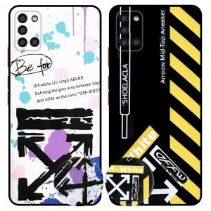 کاور فانتزی طرحدار دخترانه و پسرانه مناسب برای گوشی Samsung Galaxy A31 مدل محافظ لنزدار به همراه پاپ سوکت طرح آف وایت OFF WHITE CASE