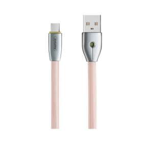 کابل LED میکرو فست شارژ و انتقال دیتا 2 آمپری Remax RC-043M مدل روکش سیلیکونی به همراه نشانگر ال ای دی به طول 1 متر