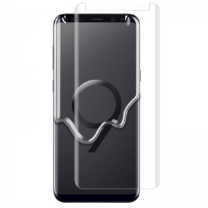 گلس یو وی UV Glass مناسب برای گوشی Samsung Galaxy S9 Plus مدل شیشه ای خمیده بدون حاشیه مشکی دور UV Full Screen Full Glue Glass