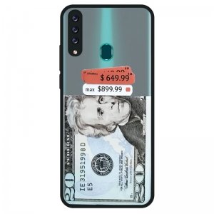 قاب هیبریدی پسرانه طرح بیست دلاری مناسب برای گوشی Samsung Galaxy A20S مدل پشت مات محافظ لنزدار مجهز به کپسولی ضربه گیر Hybrid Case Fantasy 20 Dollar