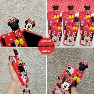 قاب عروسکی دخترانه مدل میکی موس مناسب برای گوشی Xiaomi Redmi Note 10 به همراه ست پاپ سوکت و پام پام سیلیکونی ست Disney Mickey Mouse Cute Case