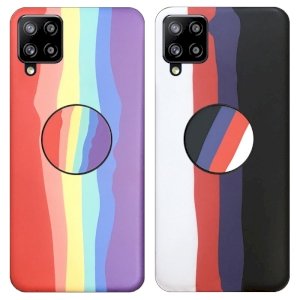 قاب موبایل imd سامسونگ Samsung Galaxy A22 4G / M32 4G رنگین کمانی مناسب برای استایل های خاص مردانه و زنانه در دو طرح کاپوچینو و آلفردو
